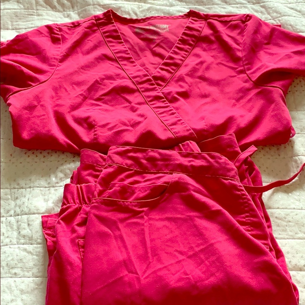 Grey’s Anatomy by barco bright pink scrub set